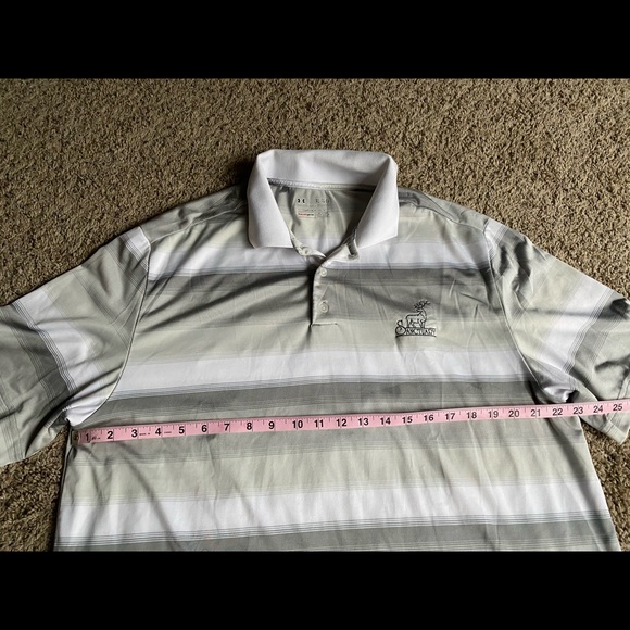 Under Armour Golf Polo Shirt XL The Sanctuary Club Colorado gray Stripes - Picture 4 of 6
